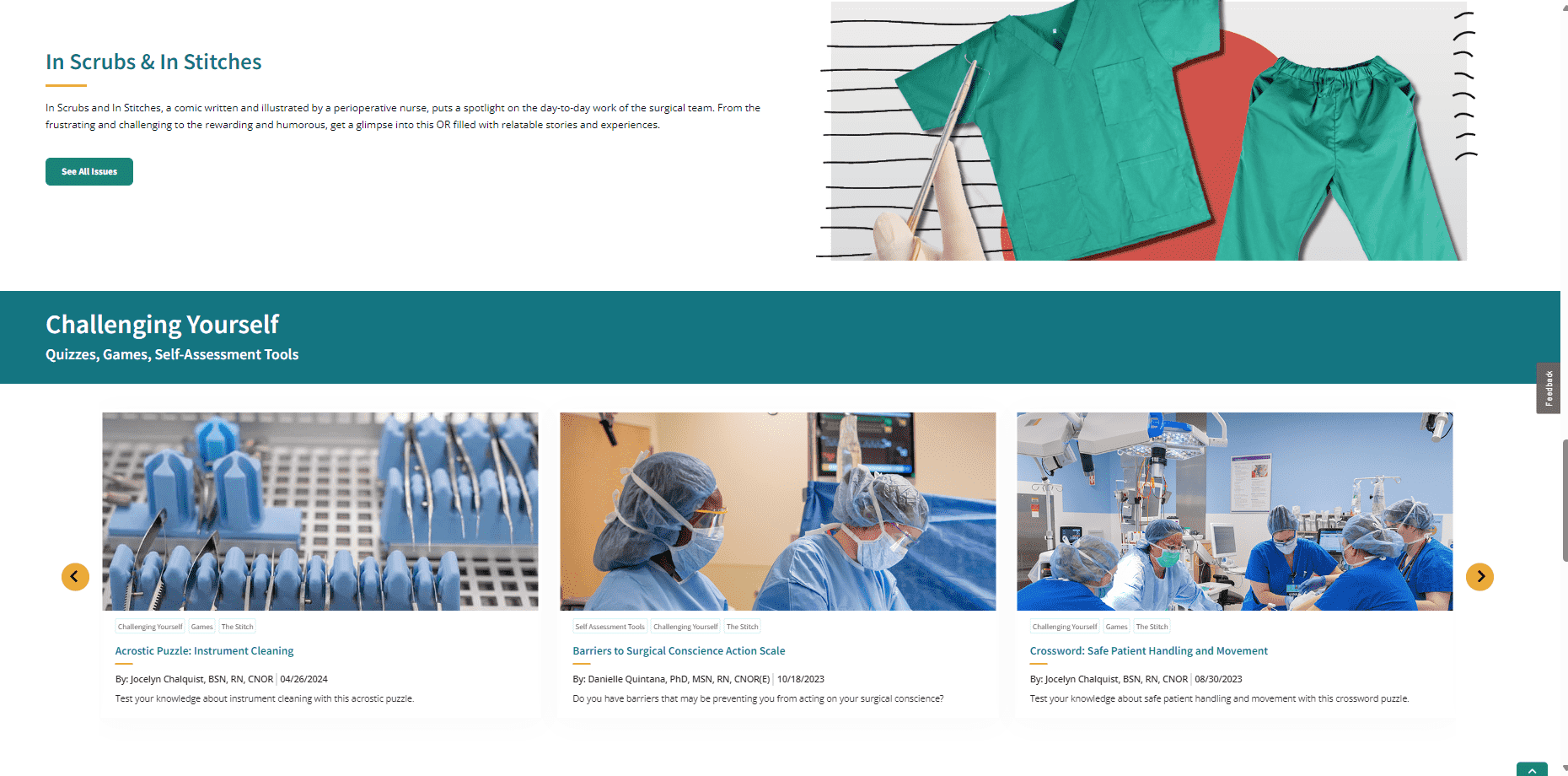 image of AORN website